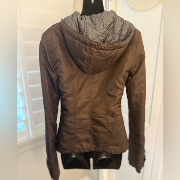 🤎 Garage Women’s Brown Utility Jacket with Quilted Hood Size XS - Picture 2 of 10